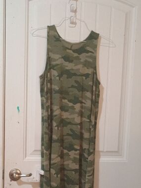 Sleeveless Camo Maxi Dress